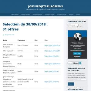 Jobs Projets Européens