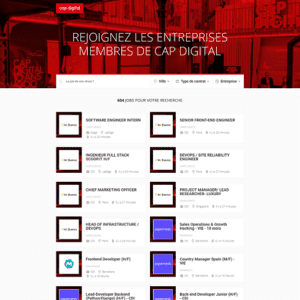 Page web Cap digital Job Board