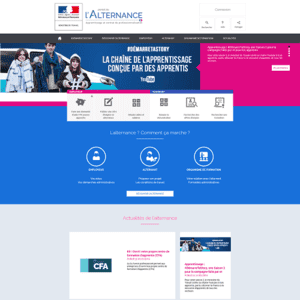 Page web du Portail de l'alternance